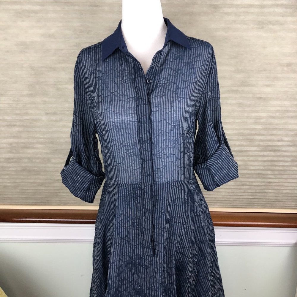 BCBGMAXAZRIA Lagenlook Coastal Asymmetrical Roll Tab Sleeve Dress Fairycore